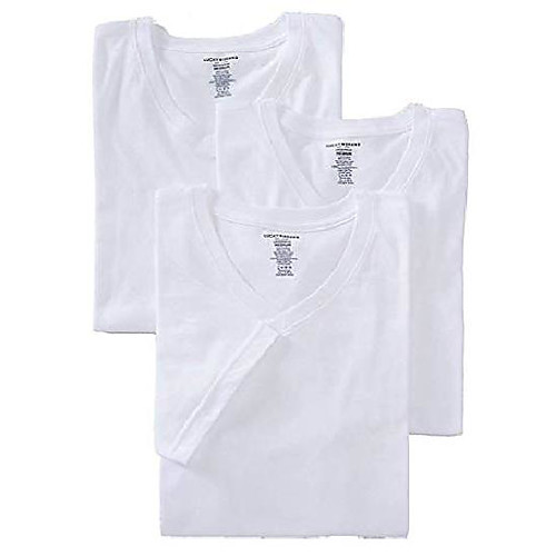 

men's v-neck undershirt, 3-pack, white, medium