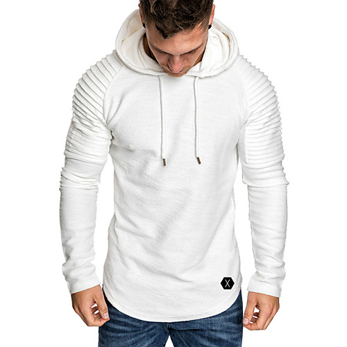 

Men's Hoodie Solid Colored Hoodies Sweatshirts White Black Khaki