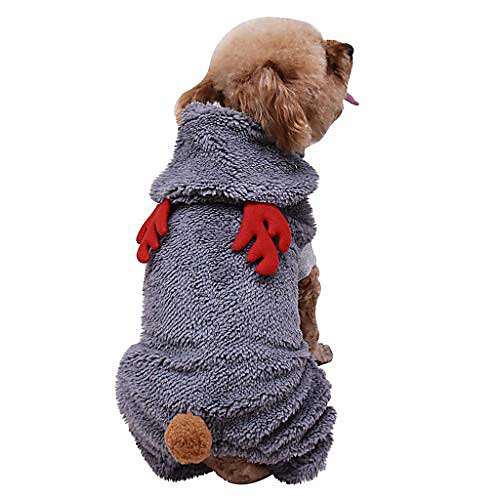 

pet dog christmas costumes cute reindeer for small medium dogs cats sweater winter sweatshirt fleece outfits warm coat ugly sweater.