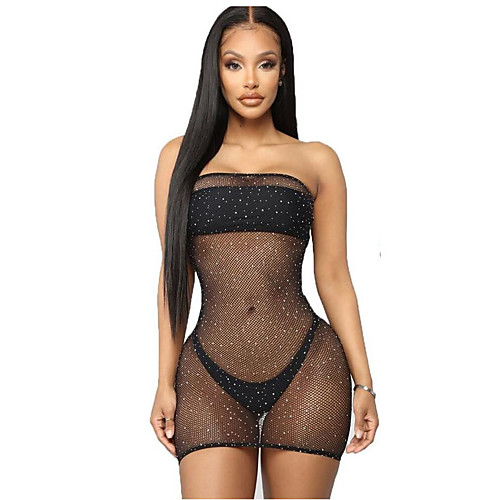 

Women's Sequins Cut Out Babydoll & Slips Nightwear Solid Colored White / Black / Red One-Size