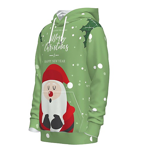 

Men's Pullover Hoodie Sweatshirt Graphic 3D Letter Christmas Daily 3D Print 3D Print Christmas Hoodies Sweatshirts Green