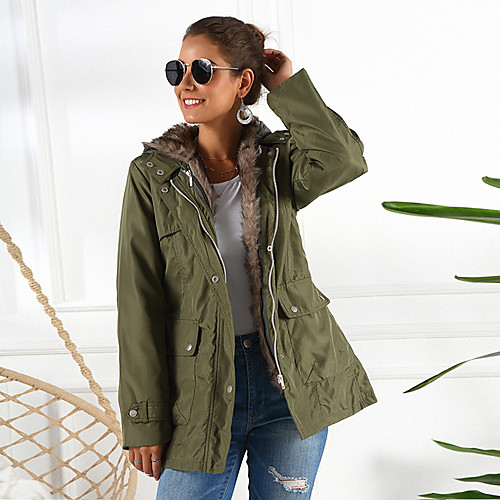 

Hiking Jacket Winter Outdoor Thermal Warm Windproof Breathable Camping / Hiking Hunting Fishing White Black Army Green
