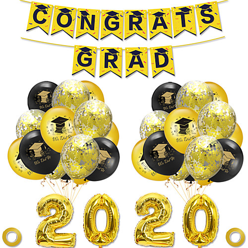 

Party Balloons 24 pcs Happy Graduation Party Supplies Latex Balloons Banner Boys and Girls Party Decoration 32 Inch12 Inch for Party Favors Supplies or Home Decoration