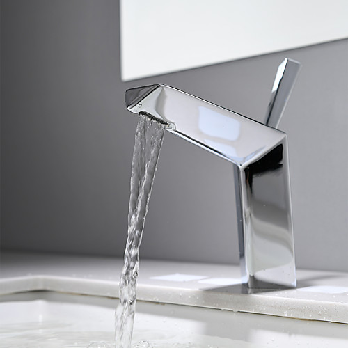 

Bathroom Sink Faucet - Rotatable Electroplated Centerset Single Handle One HoleBath Taps