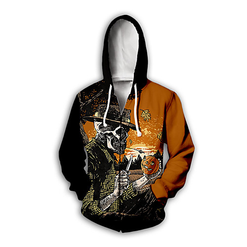 

Men's Zip Up Hoodie Sweatshirt Graphic Daily Weekend 3D Print Casual Halloween Hoodies Sweatshirts Rainbow