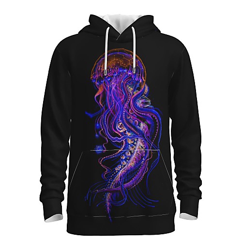 

Men's Pullover Hoodie Sweatshirt Print Graphic 3D Front Pocket Daily 3D Print 3D Print Casual Hoodies Sweatshirts Purple