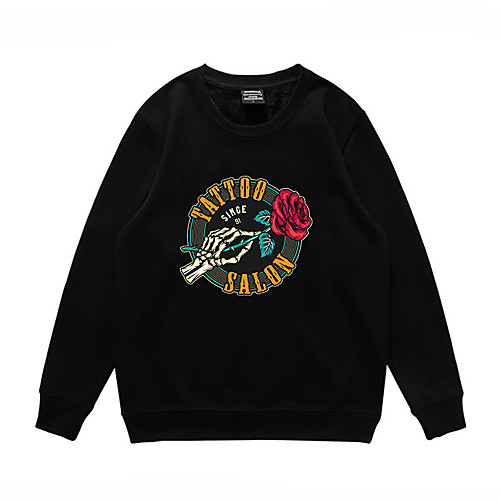 

Men's Pullover Sweatshirt Print Slogan Daily Casual Hoodies Sweatshirts Black