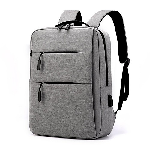 

Unisex Oxford School Bag Functional Backpack Large Capacity Waterproof Zipper Solid Color Sports & Outdoor Backpack Wine Black Blue Light Gray