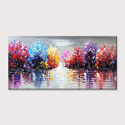 

Oil Painting Hand Painted Horizontal Abstract Landscape Modern Rolled Canvas (No Frame)