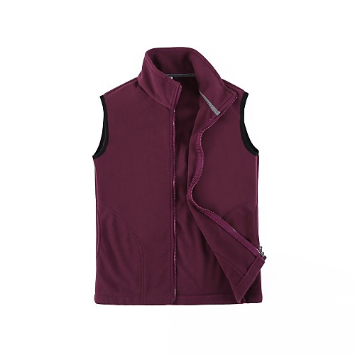 

Women's Hiking Fleece Vest Winter Outdoor Solid Color Windproof Fleece Lining Warm Comfortable Jacket Top Camping / Hiking / Caving Traveling Violet Fuchsia Burgundy Green Rose Red
