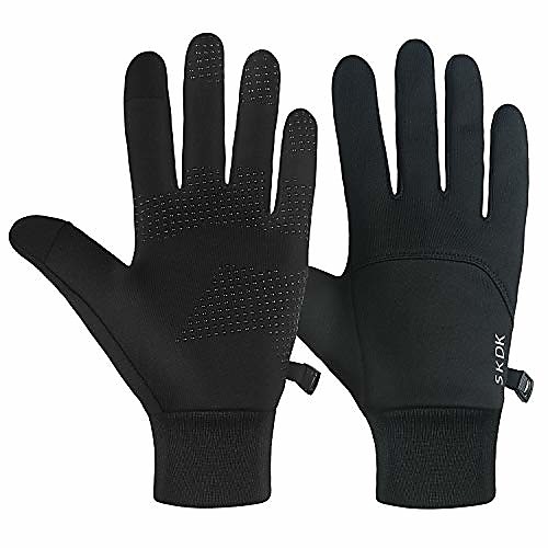 

winter gloves warm lightweight touchscreen windproof warm touchscreen gloves men women for hiking cycling running sports (black, xl)