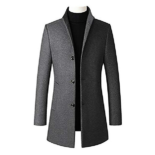 

men's trench en coat winter stylish long slim fit luxury blend topcoat business down jacket