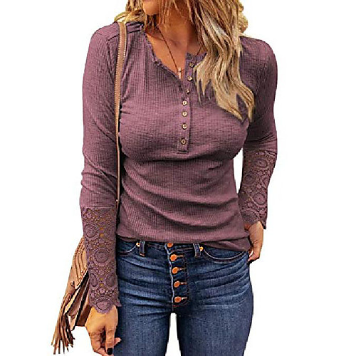 

womens fall shirts v neck long sleeve tops loose slim pullover knit ribbed blouses red xlarge