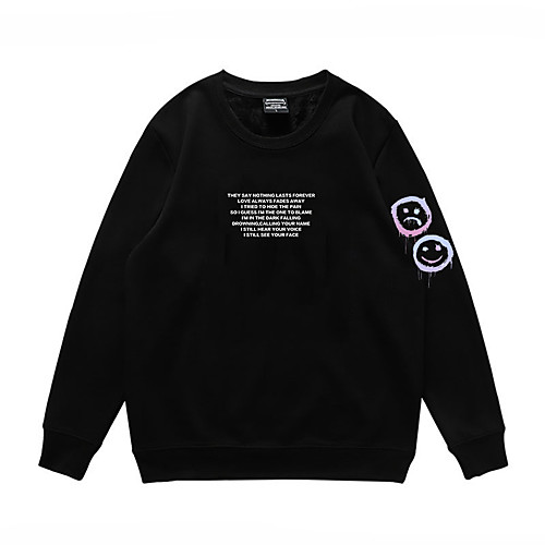 

Men's Pullover Sweatshirt Print Slogan Daily Casual Hoodies Sweatshirts Black