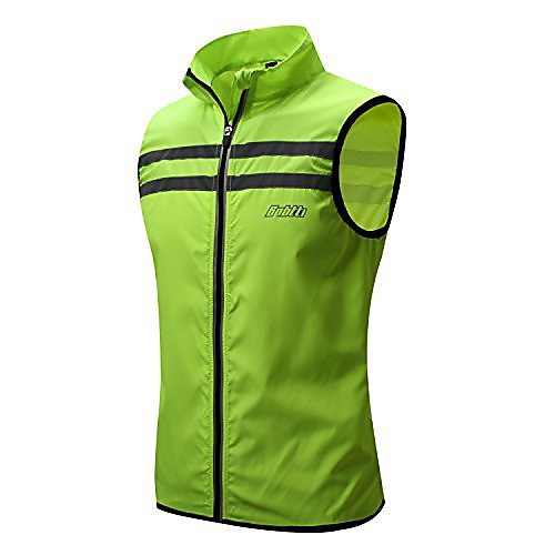 

Men's fluorescent green White Black Solid Color Bike Jersey Top Breathable Quick Dry Reflective Strips Sports Clothing Apparel / Athleisure / Sweat-wicking