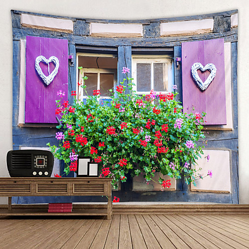 

Love Flowers Outside The Window Digital Printed Tapestry Classic Theme Wall Decor 100% Polyester Contemporary Wall Art Wall Tapestries Decoration