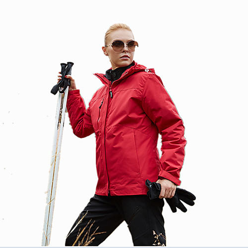 

Women's Hiking Jacket Hiking 3-in-1 Jackets Hiking Windbreaker Winter Outdoor Solid Color Windproof Breathable Quick Dry Warm Jacket Winter Jacket Single Slider Hunting Ski / Snowboard Climbing Cream