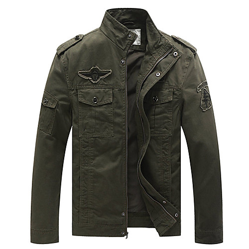 

men's winter military jacket thicken fleece air force coat(khaki,xl)