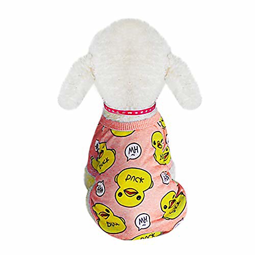 

2dxuixsh dog shirt fashion cute ducks pattern jumpsuit dog cotton shirt pet vest clothes pajamas for pets cat xs-xxl