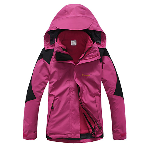 

Women's Hiking Jacket Hiking 3-in-1 Jackets Winter Outdoor Patchwork Waterproof Windproof Fleece Lining Breathable Jacket Hunting Fishing Climbing Purple Yellow Fuchsia Blue / Warm