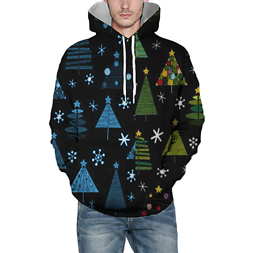 

Men's Pullover Hoodie Sweatshirt Print Graphic 3D Christmas Daily 3D Print Christmas Hoodies Sweatshirts Black
