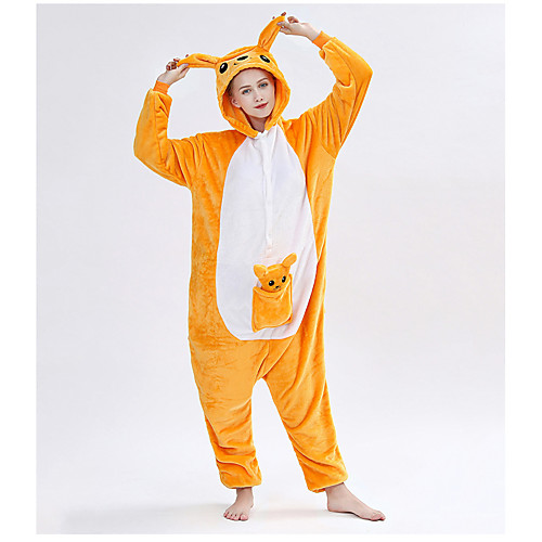 

Adults' Kigurumi Pajamas Kangaroo Animal Onesie Pajamas Polar Fleece Orange Cosplay For Men and Women Animal Sleepwear Cartoon Festival / Holiday Costumes / Leotard / Onesie