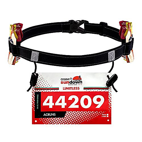 

running number belt for running, cycling,marathon,triathlon race,with 6 gel loops to attach energy gel