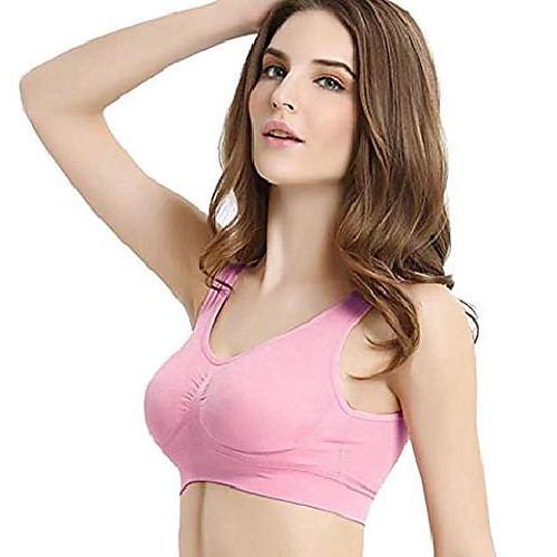 

new seamless sports style bra crop top vest comfort stretch bras shapewear (xxl, baby pink)