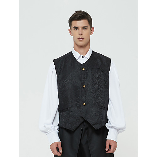 

Plague Doctor Punk & Gothic Medieval Steampunk 17th Century Vest Men's Costume White / Black / Blue Vintage Cosplay Party