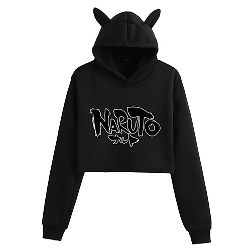 

Inspired by Naruto Cosplay Crop Top Hoodie Polyester / Cotton Blend Letter Printing Crop Top For Women's / Men's