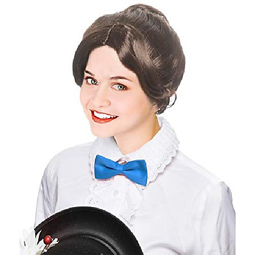

brown victorian era wig english nanny wig granny wig nanny costume wig