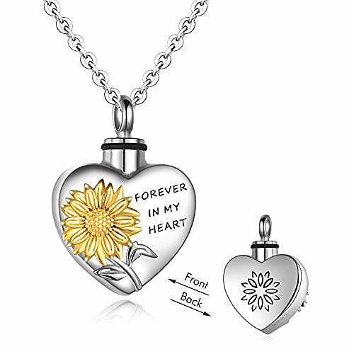 

sterling silver sunflower urn necklaces cremation jewelry for ashes easter keepsake for women