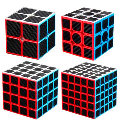 

Speed Cube Set 4 pcs Magic Cube IQ Cube Carbon Fiber 222 333 444 Speedcubing Bundle 3D Puzzle Cube Stress Reliever Puzzle Cube Stickerless Smooth Office Desk Toys Pyramid Megaminx Skew Kid's