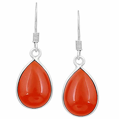 

natural carnelian earrings 925 silver overlay handmade dangle earrings