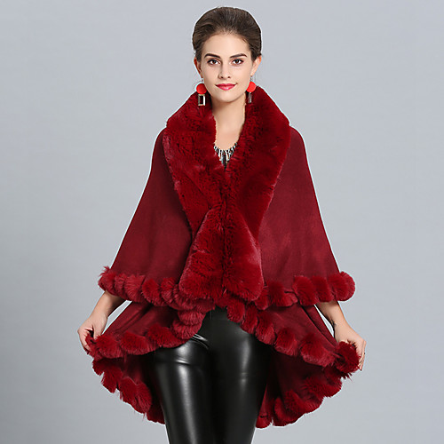 

Long Sleeve Capes Faux Fur Wedding / Party / Evening Shawl & Wrap / Women's Wrap With Split Joint / Solid