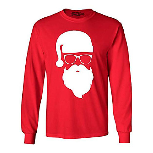 

hipster santa with sunglasses christmas long sleeve shirt small red 0