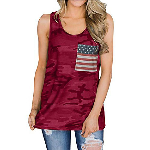 

women& #39;s american flag tank tops 4th of july camo tee loose sleeveless tunic patriotic usa t shirts