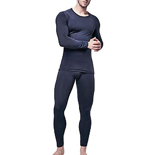 

men's thermal underwear long johns set with fleece lined (long johns) set (2x-large, navy)