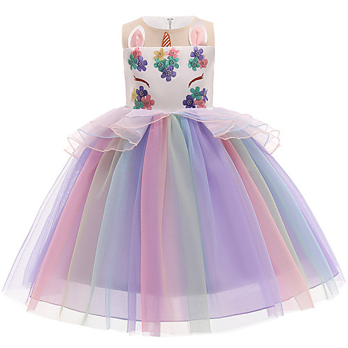 

Unicorn Cosplay Costume Party Costume Girls' Movie Cosplay Beautiful Girl Euramerican Purple Light Blue Dress Christmas Halloween Carnival Polyester / Cotton Polyester