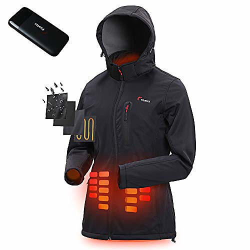 

womens heated jacket electric winter clothing waterproof and windproof coat with battery for outdoor liner motorcycle (m)