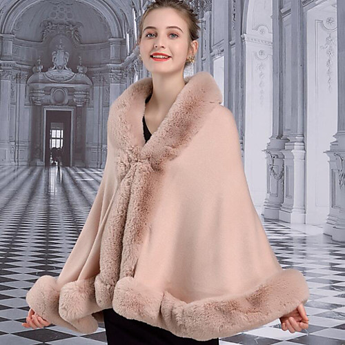 

Long Sleeve Capes Faux Fur / Orlon Wedding / Party / Evening Shawl & Wrap / Women's Wrap With Split Joint / Solid