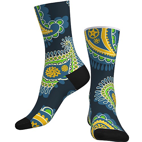 

Crew Socks Compression Socks Calf Socks Athletic Sports Socks Cycling Socks Women's Men's Bike / Cycling Breathable Soft Comfortable 1 Pair Paisley Cotton Dark Navy S M L / Stretchy