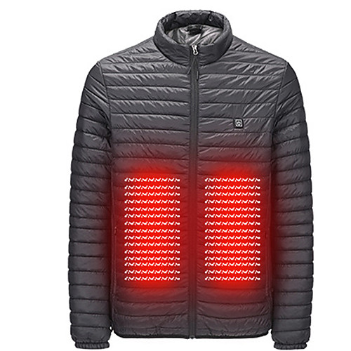 

Men's Hiking Jacket Softshell Jacket Heated Jacket Winter Outdoor Solid Color Thermal Warm Waterproof Windproof Breathable Top Nylon Full Length Visible Zipper Hunting Fishing Climbing Black