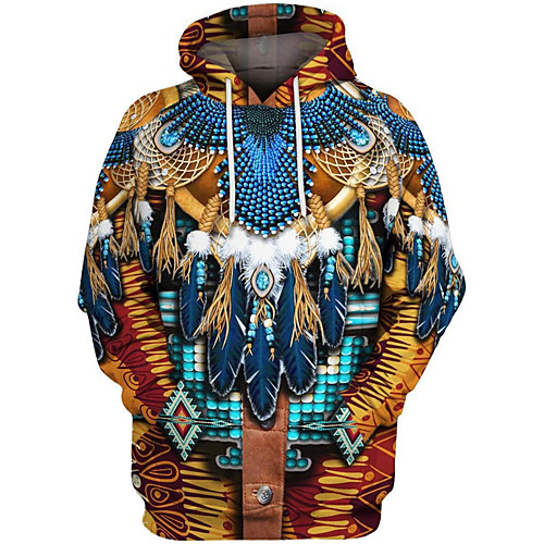 

Inspired by American Indian American Indian Cosplay Costume Hoodie Terylene 3D Printing Hoodie For Women's / Men's