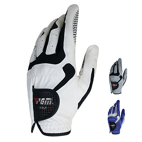 

Golf Glove left Golf Full Finger Gloves Men's Anti-Slip UV Sun Protection Breathable Lycra Training Outdoor Competition White Blue Grey / Sweat wicking