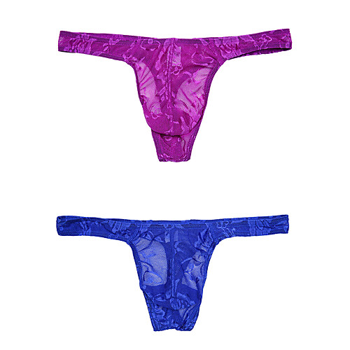 

Men's 2 Piece Basic G-string Underwear - Normal Low Waist Multi color M L XL