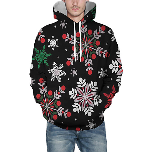 

Men's Pullover Hoodie Sweatshirt Print Graphic 3D Christmas Daily 3D Print Christmas Hoodies Sweatshirts Black