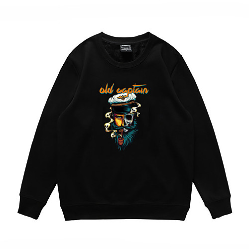 

Men's Pullover Sweatshirt Print Slogan Daily Casual Hoodies Sweatshirts Black