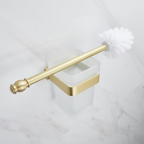 

Gold Toilet Brush Holder Creative Metal Bathroom Wall Mounted