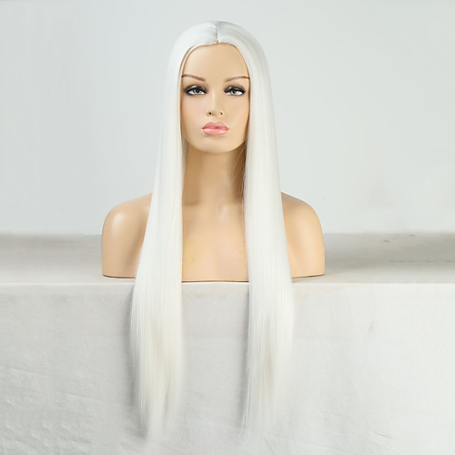 

Cosplay Costume Wig Synthetic Wig Straight Natural Straight Middle Part Wig Royal Blue Synthetic Hair Women's Odor Free Fashionable Design Soft Blue